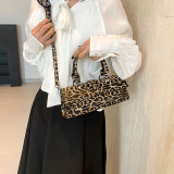 Brown Casual Daily Leopard Patchwork Bags