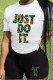White Black Casual Letter Patchwork O Neck Short Sleeve Two Pieces