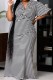Black Casual Striped Print Patchwork V Neck Long Plus Size Dresses