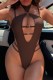 Coffee Sexy Solid Hollowed Out Backless Swimwears (With Paddings)