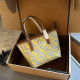 Yellow Casual Daily Letter Patchwork Zipper Bags