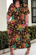 Brownness Casual Street Geometric Print Pocket V Neck Printed Plus Size Dresses