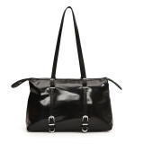 Red Daily Solid Patchwork Zipper Bags