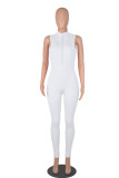 Pink Casual Solid Patchwork Zipper Zipper Collar Skinny Jumpsuits