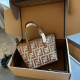 Khaki Casual Daily Letter Patchwork Zipper Bags