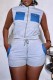 Grey Casual Patchwork Pocket Contrast Zipper Collar Sleeveless Two Pieces