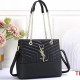Black Daily Letter Patchwork Bags