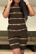 Brown Street Tie Dye Patchwork O Neck Short Sleeve Two Pieces