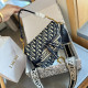 Blue White Casual Vintage Letter Patchwork Metal Accessories Decoration Bags