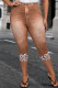 Light Brown Street Print Patchwork Plus Size 