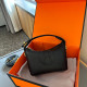 Black Casual Simplicity Solid Zipper Bags