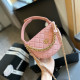Pink Elegant Simplicity Letter Patchwork Chains Bags