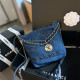 Deep Blue Casual Street Letter Patchwork Chains Beading Bags