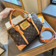 Brown Casual Vintage Letter Patchwork Zipper Bags