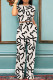 White Black Casual Print Pocket O Neck Short Sleeve Two Pieces