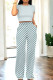 Light Green Casual Dot Patchwork Pocket O Neck Short Sleeve Two Pieces