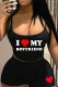 Black Sexy Casual Letter Print Backless Spaghetti Strap Sleeveless Two Pieces