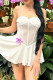 White Sexy Backless Strapless A Line Dresses