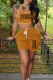 Ginger Casual Sportswear Letter Print Draw String Pocket U Neck Sleeveless Two Pieces