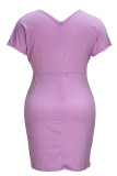 Black Elegant Patchwork Pearl Zipper V Neck Pencil Skirt Plus Size Dresses