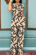 Khaki Casual Print Pocket O Neck Short Sleeve Two Pieces