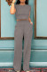 Red-brown Casual Patchwork O Neck Short Sleeve Two Pieces