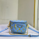 Blue Casual Street Letter Patchwork Zipper Bags