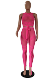 Black Sexy Solid Bandage Mesh V Neck Sleeveless Two Pieces
