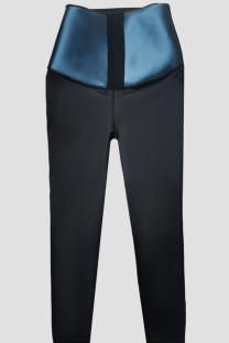 Blue Casual Sportswear Solid Color Patchwork