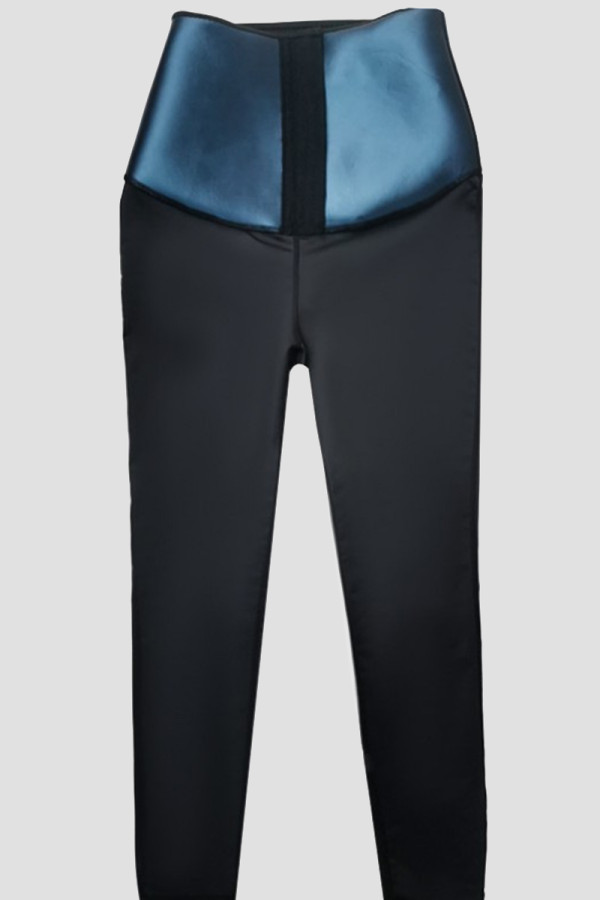 Blue Casual Sportswear Solid Color Patchwork