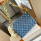 Blue Casual Street Letter Distressed Chains Bags