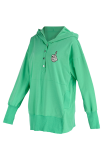 Mint green Casual Skull Finger Buckle Hooded Tops