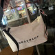 Cream White Casual Street Letter Print Zipper Bags