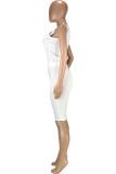 Red Fashion Casual Solid Basic U Neck Sleeveless Two Pieces