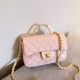 Pink Casual Business Wear Daily Solid Color Chains Bags