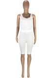 Red Fashion Casual Solid Basic U Neck Sleeveless Two Pieces