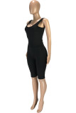 Red Fashion Casual Solid Basic U Neck Sleeveless Two Pieces