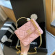 Pink Casual Daily Solid Color Metal Accessories Trim Chains Patchwork Bags