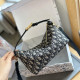 Black Gray Street Daily Letter Print Metal Accessories Trim Patchwork Bags