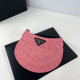 Pink Casual Daily Letter Weave Hat