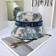 Blue Casual Street Floral Print Letter Patchwork Hat