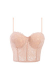 Blue Sexy Solid Color Lace Patchwork Spaghetti Strap Tops