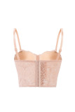 Blue Sexy Solid Color Lace Patchwork Spaghetti Strap Tops