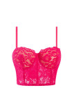 Blue Sexy Solid Color Lace Patchwork Spaghetti Strap Tops
