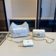 White Casual Solid Color Metal Accessories Trim Chains Bags
