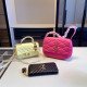 Rose Red Casual Daily Solid Color Metal Accessories Trim Patchwork Bags