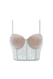 Blue Sexy Solid Color Lace Patchwork Spaghetti Strap Tops