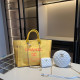 Yellow Casual Street Letter Print Metal Accessories Trim Patchwork Bags