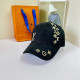 Black Casual Street Letter Embroidered Hat