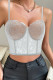 White Sexy Solid Color Lace Patchwork Spaghetti Strap Tops